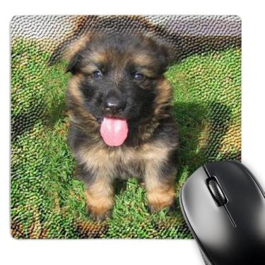 Imagem de 3dRose LLC Mouse pad 20,3 x 20,3 x 0,63 cm, filhote de pastor alemão com fundo texturizado (mp_107057_1)