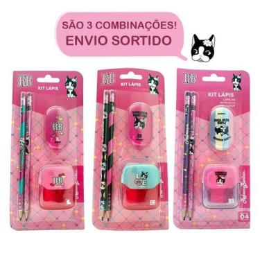 Imagem de Kit Lápis HB com Apontador e Borracha RB1206 - Rebecca Bonbon