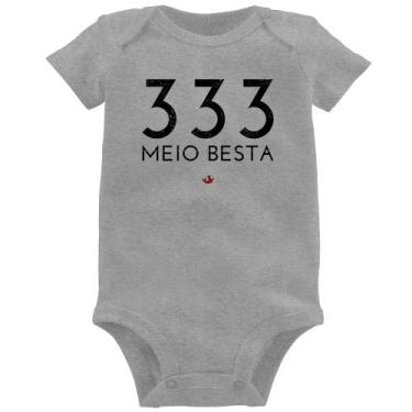 Imagem de Body Bebê 333 Meio Besta - Foca na Moda, Cinza, GG