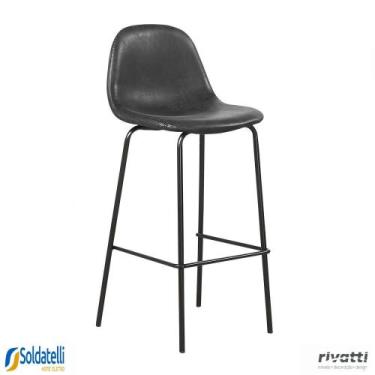 Imagem de KIT 2 Banquetas Tânia em PU Preto Vintage e Marrom Vintage - Rivatti, 