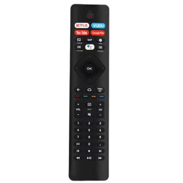 Imagem de Controle remoto de voz NH800UP RF402A-V14 RF402AV14 2022 compatível com Philips Android 4K Ultra HD Smart LED TV Controlador de substituição com botões Netflix Vudu YouTube Googleplay F7A 65PFL5504F7