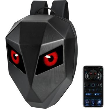 Imagem de Mochila Motoqueiro Led Iron Man Cor Preto  Design Lisa 20l - A+