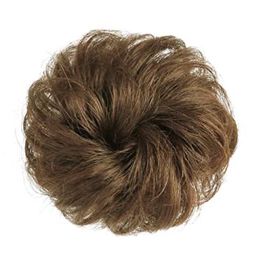 Imagem de Lindo Peruca de Cabelo Humano para Mulheres Coque Extensão Curly Coque Desarrumado Scrunchie Rabo de Cavalo Extensões de Cabelo Peruca Elástico Scrunchies Peruca Ajustável