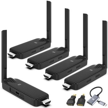 Imagem de LIULANZ Kit Extensor Usb-C Sem Fio Hdmi 4 Receptor E Transmissor, Plug & Play 165 Pés Portátil 2.4G/5G Expansão Simultânea Sem Fio Para Várias Telas De Laptop E Câmera Para Tvs, Projetores