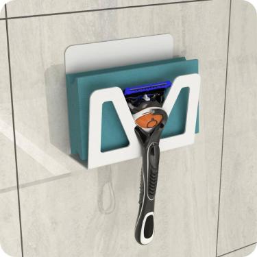 Imagem de Porta Bucha De Banho E Gillette Ventosa Adesivo Branco ELG