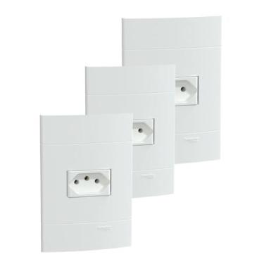 Imagem de 3 un Conjunto de Tomada Branco Fosco 10A 250V SCHNEIDER