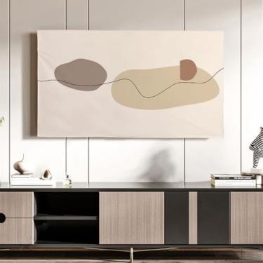 Imagem de Protetor de tela macio para uso doméstico, capa protetora contra poeira para TV impressa de arte, capa protetora de tela para Smart TV LCD LED de 19-70 polegadas ||65 polegadas