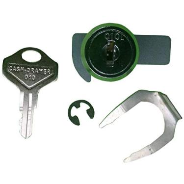 Imagem de Conjunto de fechadura e chave virada à esquerda 010L com 1 chave para M-S e compatível com gavetas de dinheiro Star Micronics