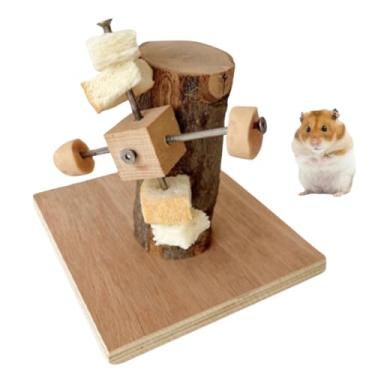 Imagem de Copfeu Brinquedo de roda de moinho de vento para hamster, coelho, porquinho-da-índia, brinquedos para mastigar os dentes, gaiola de moinho de vento, brinquedo orgânico para pendurar coelhos,