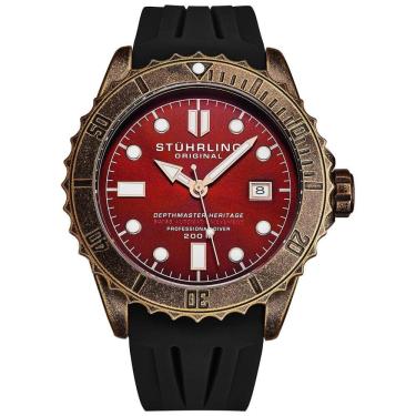 Imagem de Relógio Masculino Analógico Swiss Automático para Mergulho, Modelo 100303, STUHRLING 1003.03, Preto