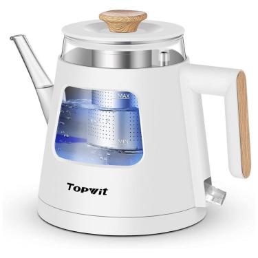 Imagem de Chaleira Elétrica 1L com Desligamento Automático, Aço Inoxidável, Branca, 110v, TOPWIT T618, Branco