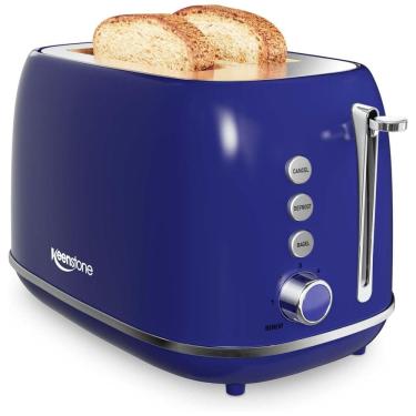 Imagem de Torradeira 2 Fatias com Função Bagel 6 Níveis 825W, 110v, KEENSTONE, Azul