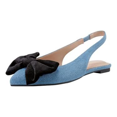 Imagem de Bandolino Sapatilha feminina Simona Ballet, Jeans azul/veludo preto 420, 34