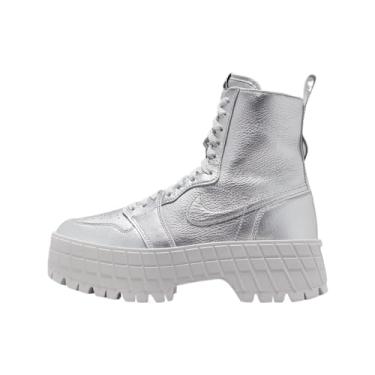 Imagem de Botas femininas Air Jordan 1 Brooklyn (FJ5737-002, prata metálico/prata metálico/cinza neutro) tamanho 34