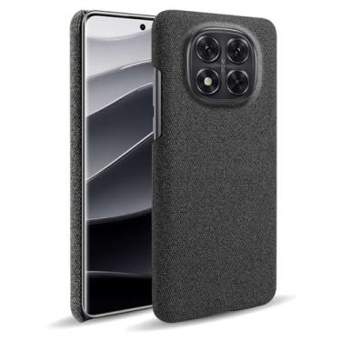 Imagem de Capa para Xiaomi Redmi Note 14 Pro 5G,Capa desenhada em lona,Case Protetora Ultrafina com Empunhadura Macia,Design em Tecido Antichoque e Antiarranhões-Black