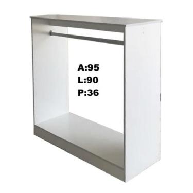 Imagem de Balcão Arara Ilha Cabideiro 100% Mdp (loja,roupas,closet) - MAGIA