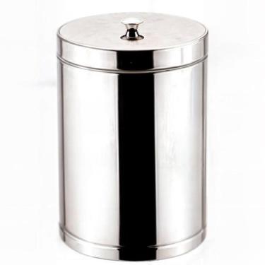 Imagem de 3510  Lixeira Inox Pedal Cesto De Lixo Tampa 4,5 Litros Cozinha Banhei