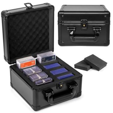 Imagem de ULTRGEE Caixa de armazenamento Top Loader, caixas de armazenamento de cartões classificados, estojos organizadores de cartões comerciais, estojo de cartão PSA suporte para cartões esportivos, comporta