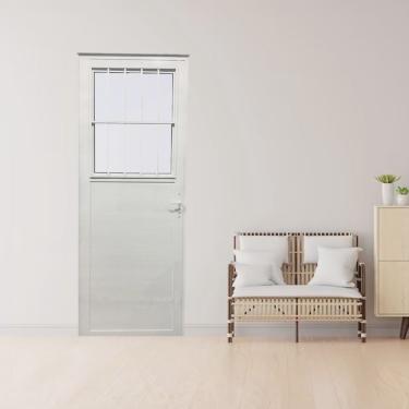 Imagem de Porta Social Lambril de Alumínio 210 X 70cm Linha 25 Lado Direito