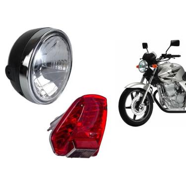 Imagem de Farol Aro Cromado + Lanterna Cbx 250 Twister 2001 Ate 2008