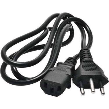 Imagem de Cabo De Forca Energia Tripolar p/ Fonte Monitor Pc Impressora Padrao Br 1,2m