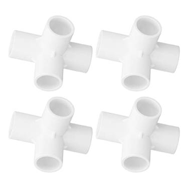 Imagem de Conector de Tubo de Cotovelo de Encaixe de PVC de 4 Vias, 10 Peças de Acessórios de Tubo de Saída de Diâmetro Interno de 25 Mm, para Tubos de água, Móveis, Juntas de Estufa e