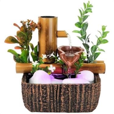 Imagem de Fonte De Agua Decorativa Chafariz Cascata 3 Quedas Bambu Zen - NoBrand