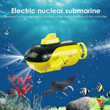 Imagem de Submarino nuclear elétrico de controle remoto rc Navio presente de brinquedo impermeável à prova d'água para crianças meninos com luz LED Submarino rc