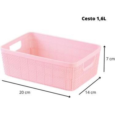 Imagem de Kit 2 Cesto Organizador Multiuso Banheiro Cozinha 1,6 L - PLASNORTHON