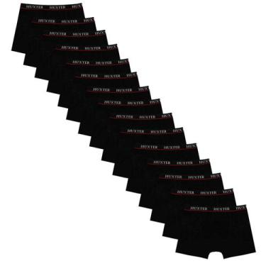 Imagem de Kit 15 Cuecas Masculinas Boxer Cotton Basic Huxter Preto, M