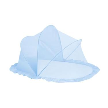 Imagem de IEUDNS Rede para instalação rápida da rede de berço para bebês portátil para dobrar universal respirável para o berçário de berço em casa viagens de berçário, Azul