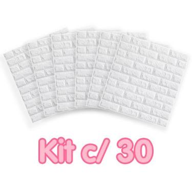 Imagem de Placa Painel 70x77cm 3D De Parede Espuma Tijolinho Auto Adesivo Imperm