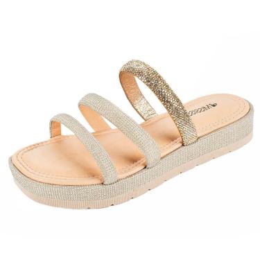 Imagem de Chinelo Feminino Slide Flatform Strass Conforto Mississipi