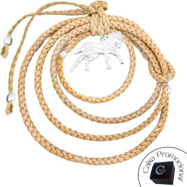 Imagem de Penduricalho Bege Porta Chaves Retrovisor de Carro Cavalo Força e Vont