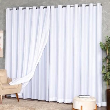 Imagem de Cortina Voil Gaze De Linho Com Forro Blackout 6,00x2,50 Luxo