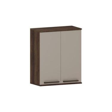 Imagem de Armário Aéreo 60cm 2 Portas Luna Luciane Móveis Nogueira Dourado-cinam