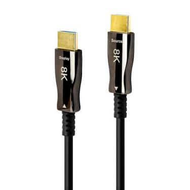 Imagem de CABO HDMI 5 metros FIBRA ÓPTICA 2.1V 8K, 4K 120HZ , GOLD, OD5.2MM - MX