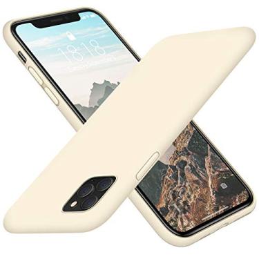 Imagem de DTTO Capa compatível com iPhone 11 Pro, [série Romance], capa de silicone totalmente coberta [câmera e proteção de tela] com almofada de grade colmeia para iPhone 11 Pro 5,8 polegadas 2019, branco leite
