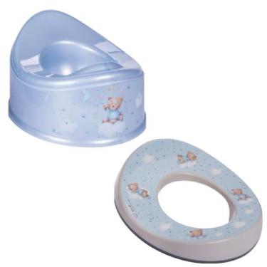 Imagem de Kit Desfralde Penico Assento Sanitário Redutor Vaso Plasútil, Urso Azu