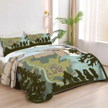 Imagem de Allenjoy Jogo de cama de solteiro, mistério e aventura, conjunto de cama anime, tecido lavável com 1 fronha SC00383-007