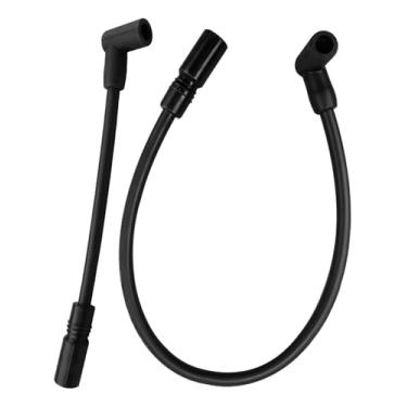 Imagem de Fios de vela de ignição de 10,4 mm para Harley-Davidson Big Twin Dyna Super Glide Wide Glide Low Rider 2000-2017, apto para Softail Springer Slim Deluxe Deuce 1999-2017, preto