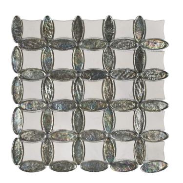 Imagem de Pastilha Mesclada De Mármore E Vidro 28cm X 28cm Dalí Glass Mosaic (placas) Branco