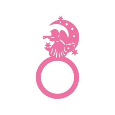 Imagem de Porta Guardanapo Anjo De Natal Kit Com 4 Peças 4,5cmx8,5cm - Cria Arte Laser Rosa