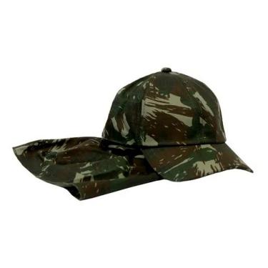 Imagem de Boné Com Protetor Pescoço Liso Camuflado