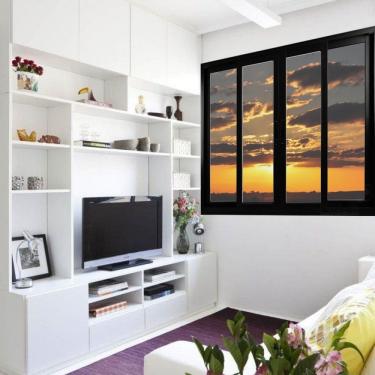 Imagem de Janela De Alumínio De Correr 120X120Cm 4 Folhas Suprema Preto