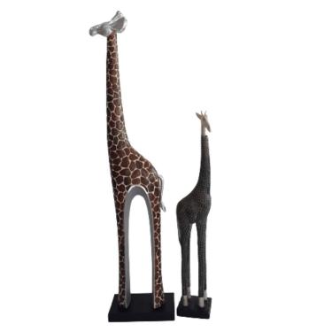Imagem de Estátua Girafa Mosaico Luxo Resina 90cm
