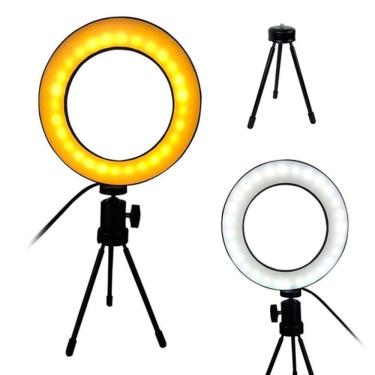 Imagem de Iluminador Ring Light Tripe Mesa Portatil Luz Quente/Fria 6 Pl- 16 Cm