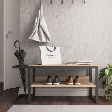 Imagem de Sapateira Banco éros Ambiente Principal Escritório Preto -amadeirado