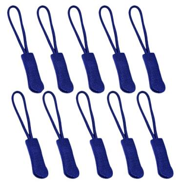 Imagem de Fbshicung 10 Peças De Puxadores Zíper Com Aba Reposição, Cabo Extensor Resistente Para Bolsa, Mala, Jaqueta, Bagagem (Azul)
