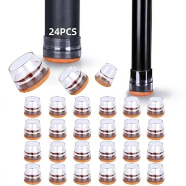 Imagem de SYLIKENATE 24 Protetores De Piso Para Pernas Cadeira Pisos Madeira, Móveis Piso, Feltro Silicone, Almofadas Protegem Seus Contra Arranhões E Ruídos